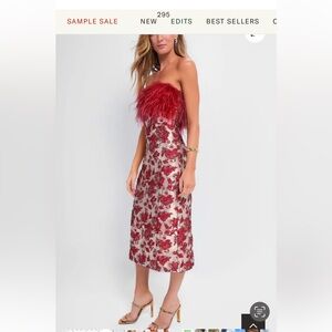 Tuckernuck Red and Cream Strapless Dress